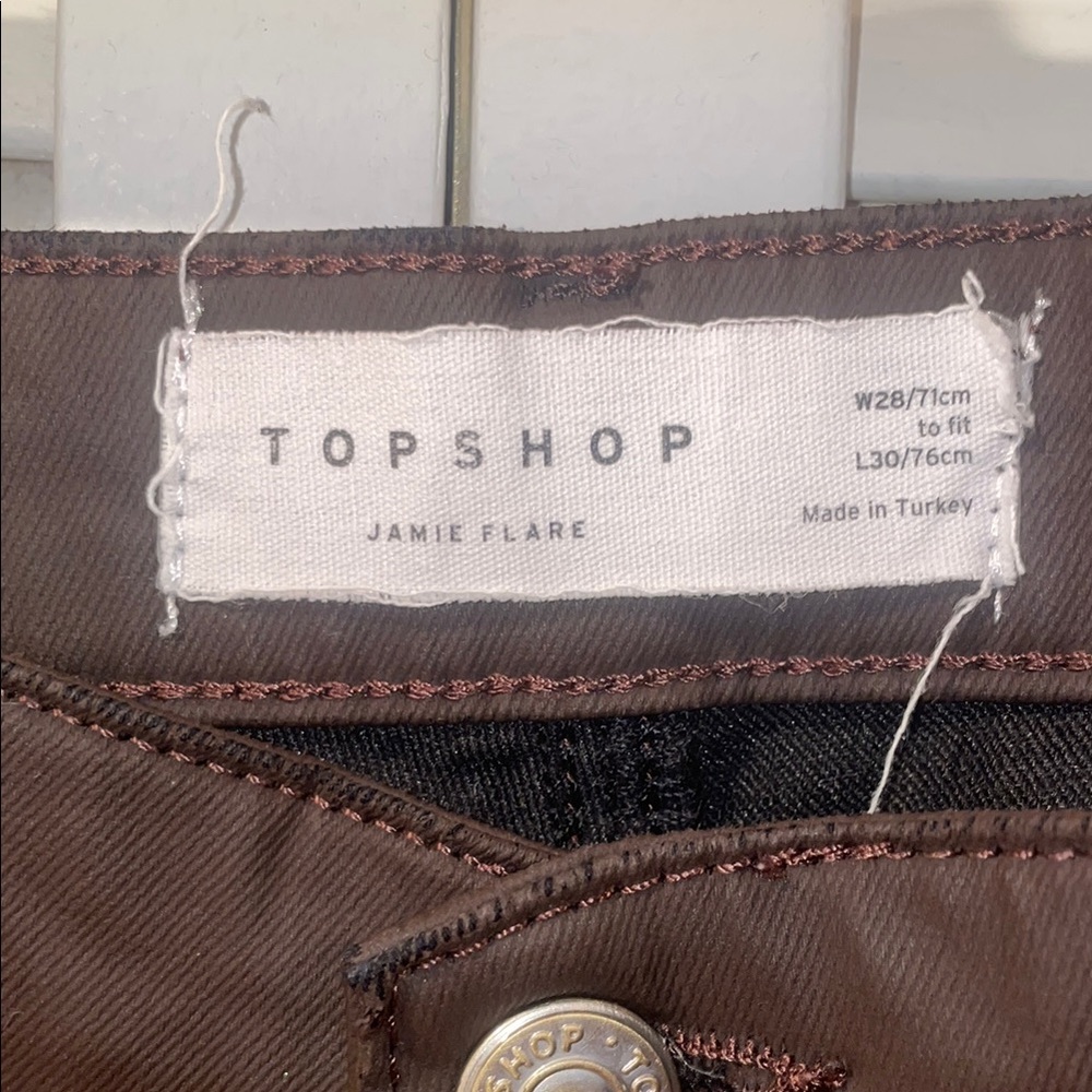 Topshop Chocolate Brown Jamie Flare Trousers